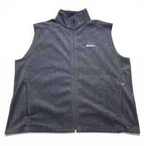 Columbia Fleece Vest Mens Size 2XL XXL Full Zip Gray Jacket Outdoors